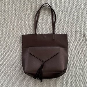 Black Vegan Leather Shoulder Bag